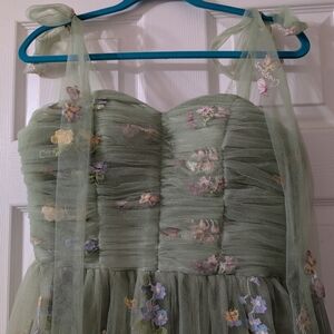 Cicinia Elegant Straps A-line Floral Floor-length Dress